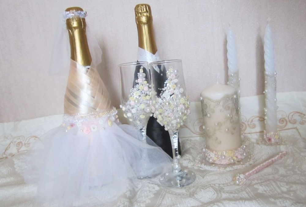 Бутылка невеста декупаж Бутылка невеста декупаж